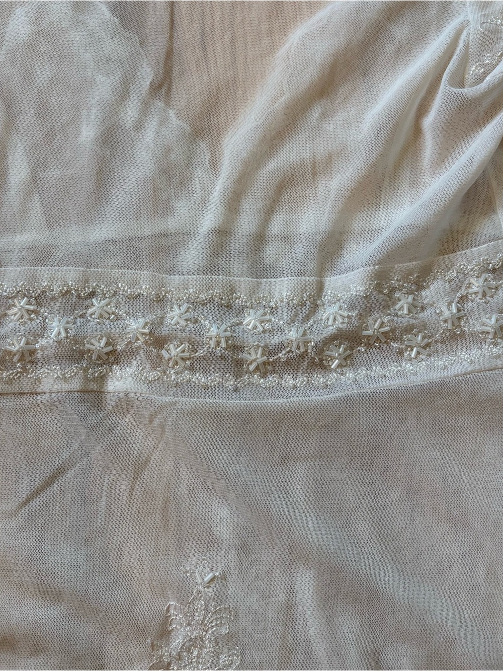 SOLD Vintage Y2K Pierri New York V Neck Mesh Embroidered Beaded Top - Picture 8 of 10